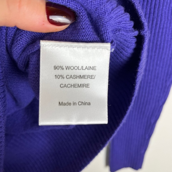 Tory Burch Vibrant Purple Button-Shoulder Sweater - Picture 9 of 12